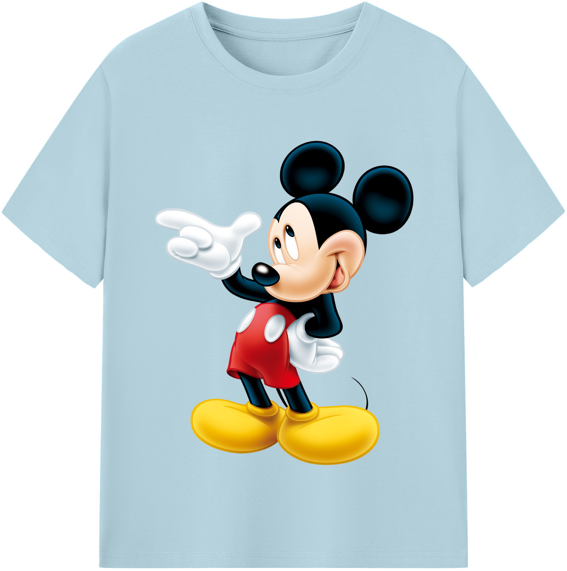 （画像用） ミッキーマウス Mickey Mouse 綿100％半袖Tシャツ（フロントプリント）